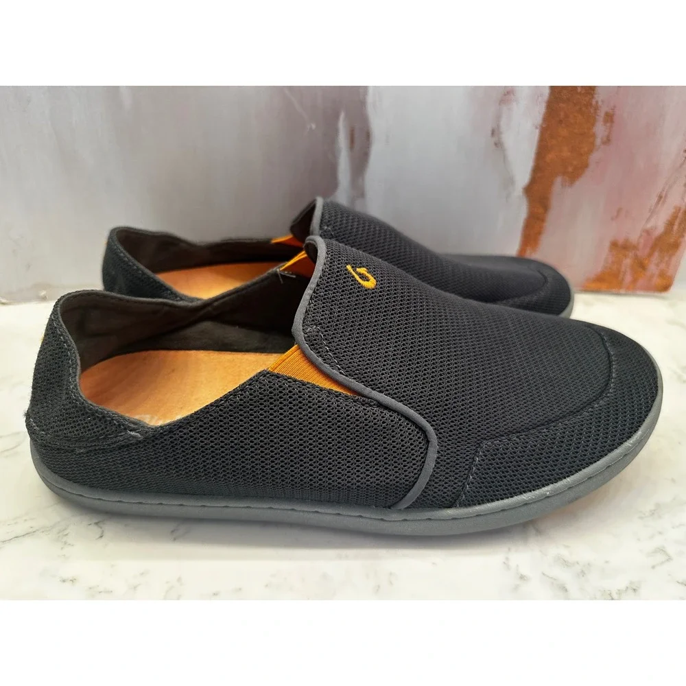 OluKai Nohea Mesh Mens Slip On Shoes Charcoal Gray Sz 10.5